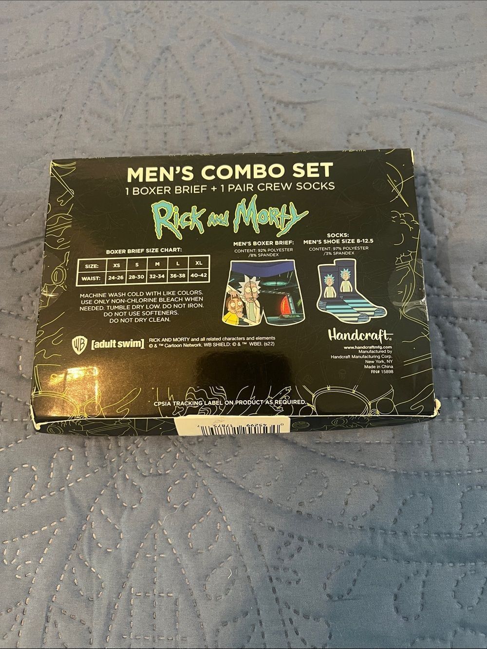 Rick and Morty Men’s Combo Set - Black Brief & Crew Socks (Large) - Picture 2 of 2